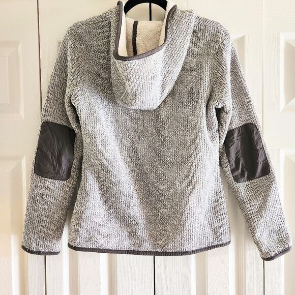 Merrell Women's Knit Sweater Full Front Zip Fleece Hooded Jacket Grey Size Small - Picture 5 of 5